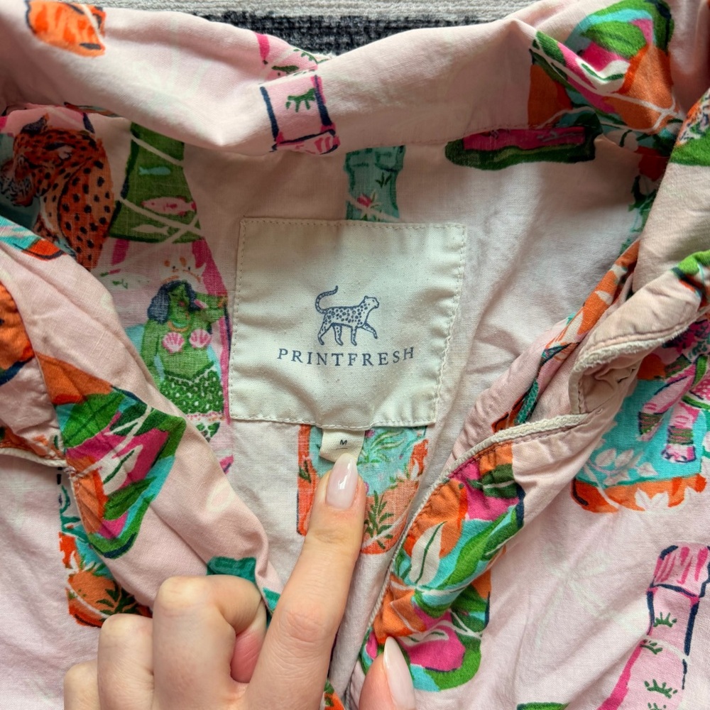 Printfresh Pop the Bubbly Long Cotton Pajama Set Size Medium - Picture 8 of 12